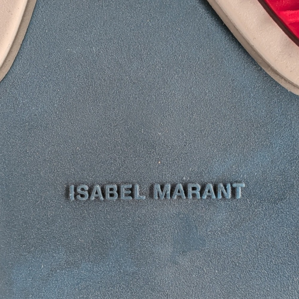Isabel Marant 37EU 7US $590 Kindsay Metallic Silver Red Chunky Low Top Sneakers - Picture 10 of 12